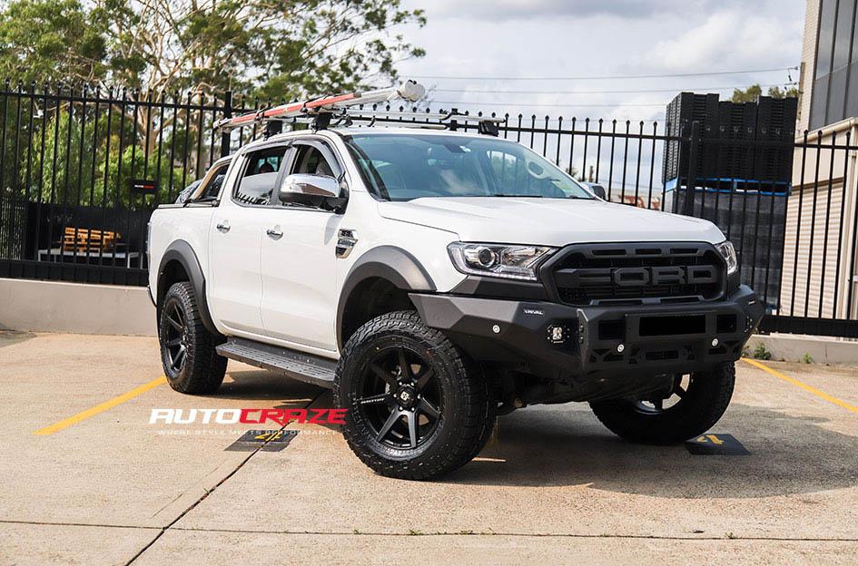 FORD RANGER AVALANCHE MATTE BLACK FRONT MILLED